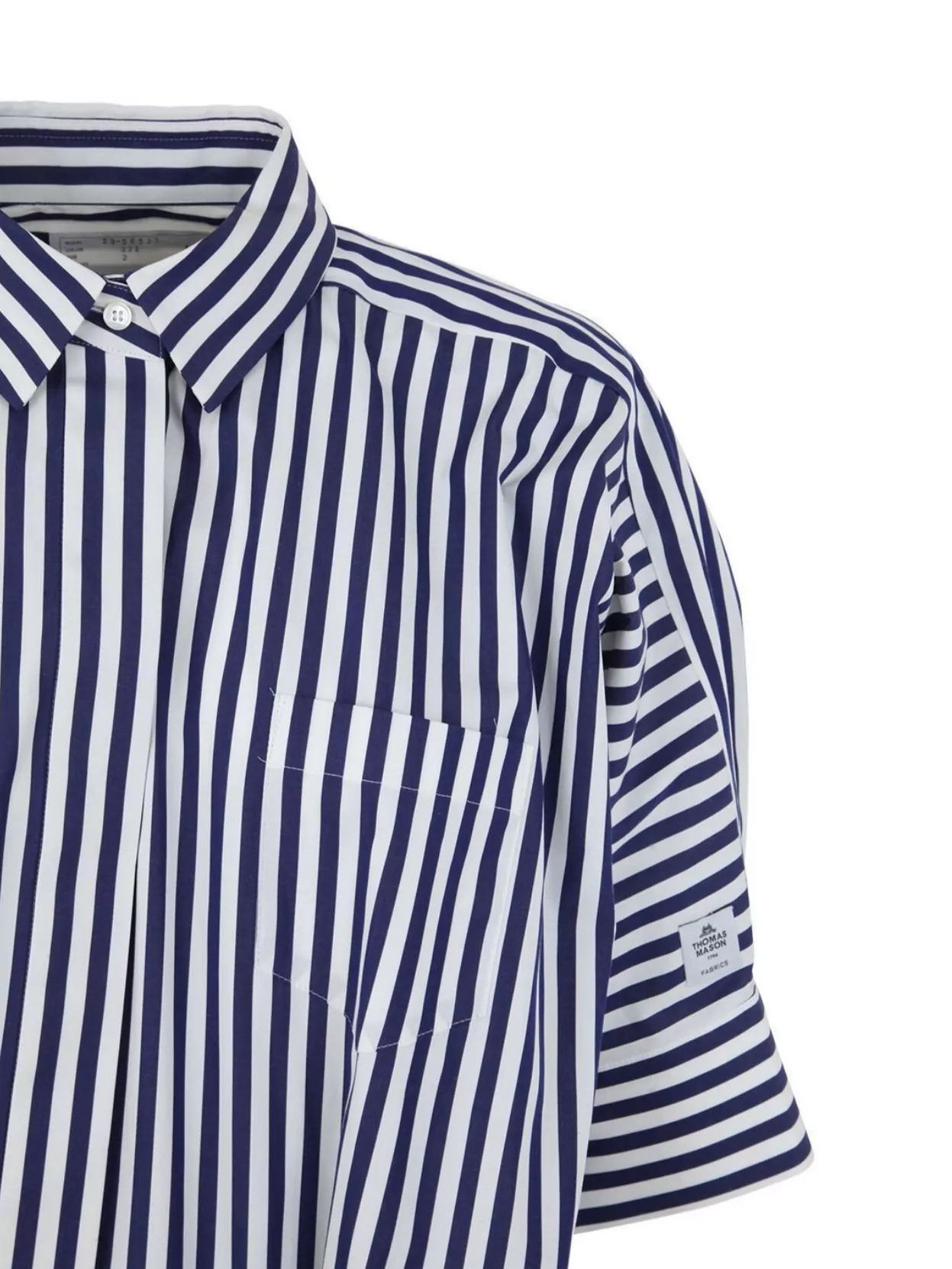 Sacai Cotton Poplin Dress Striped Pattern