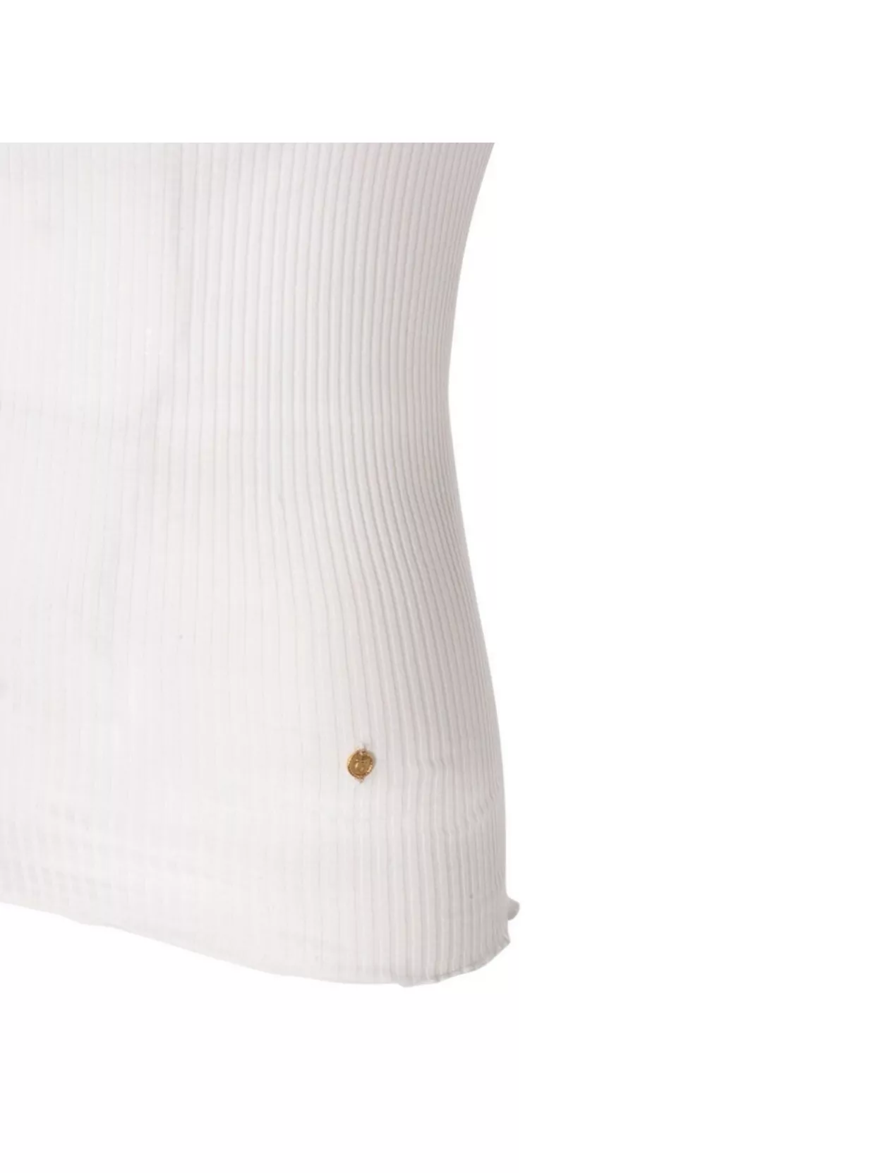 Chloé Fitted Ribbed Top Scalloped Trim