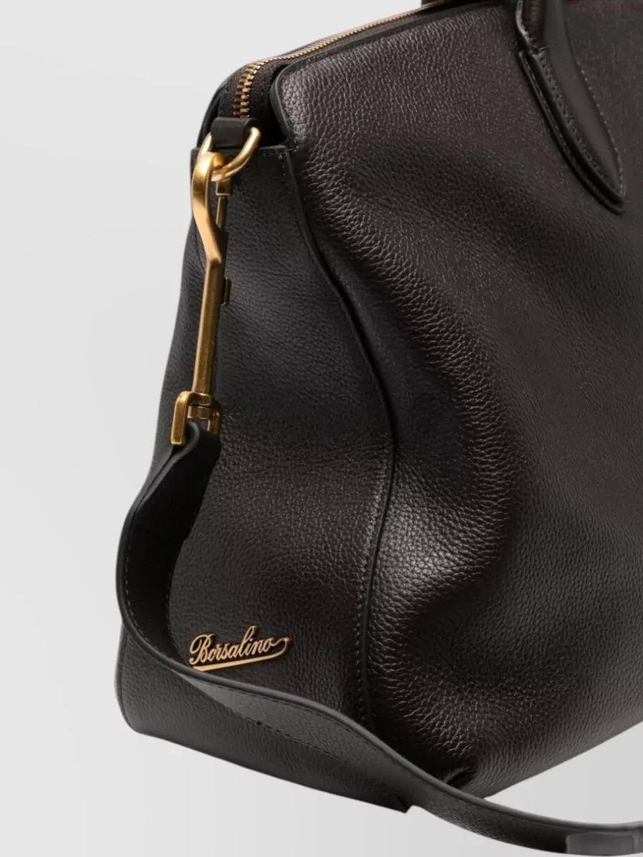 Borsalino Pebbled Calf Leather Shoulder Bag