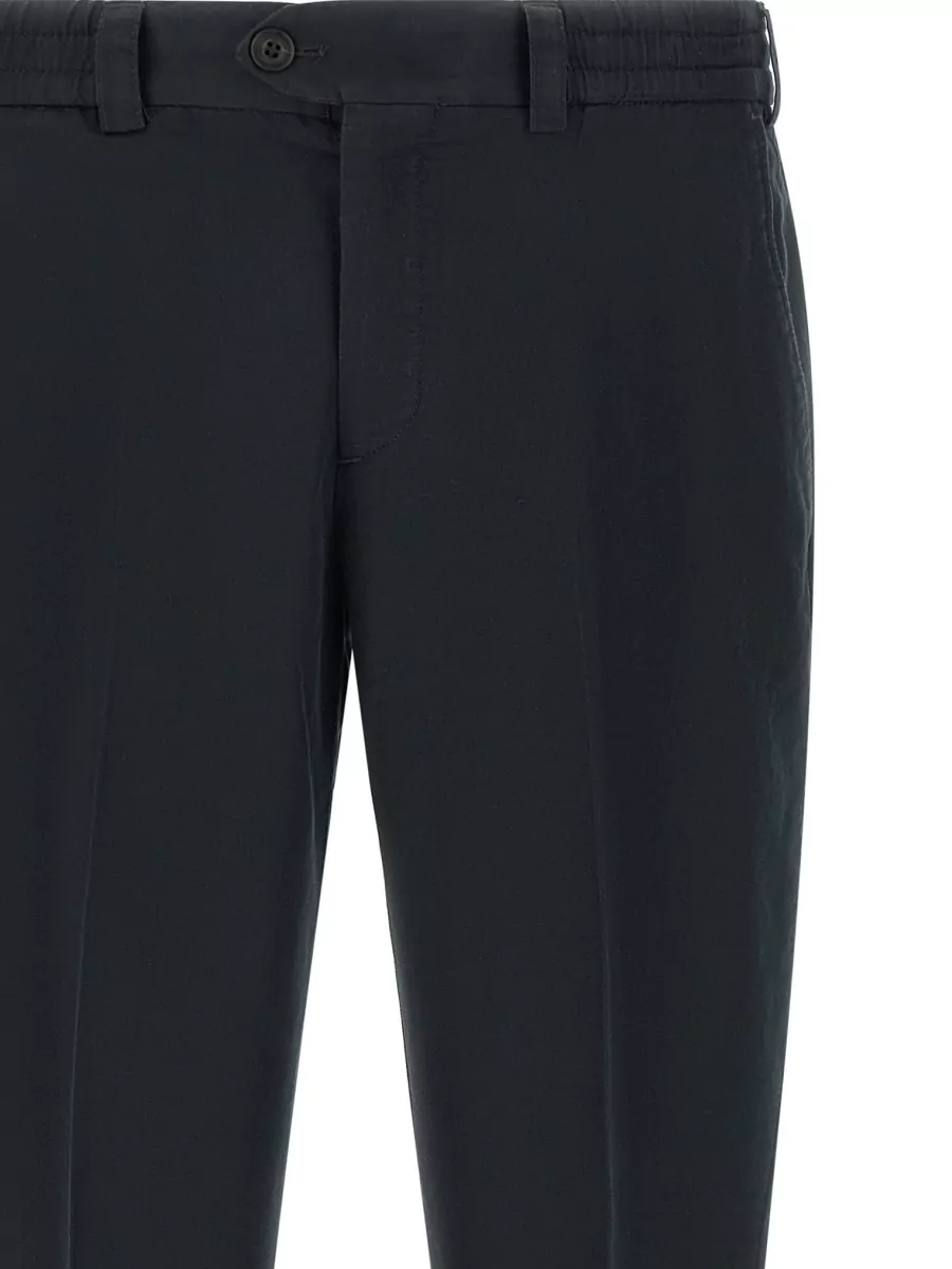Pt Torino Linen Blend Low-Rise Tapered Cropped Trousers
