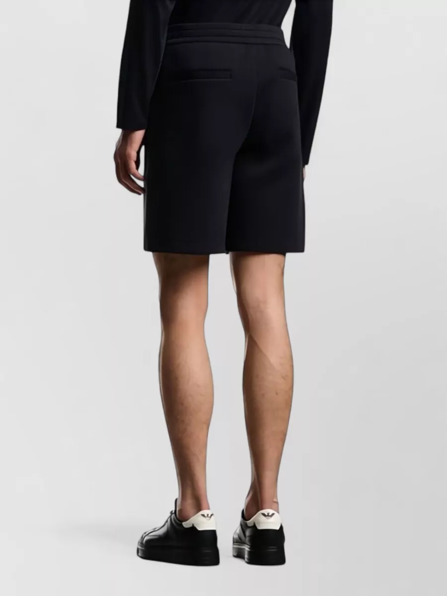 Emporio Armani Cotton Shorts Pleated Design Elastic Waistband
