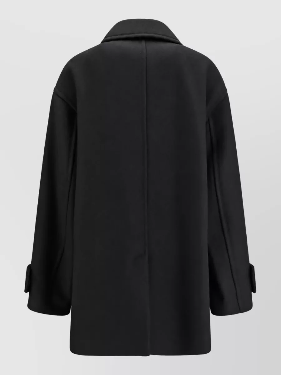 Ami Paris Virgin Wool Short Double-Breasted Caban Coat