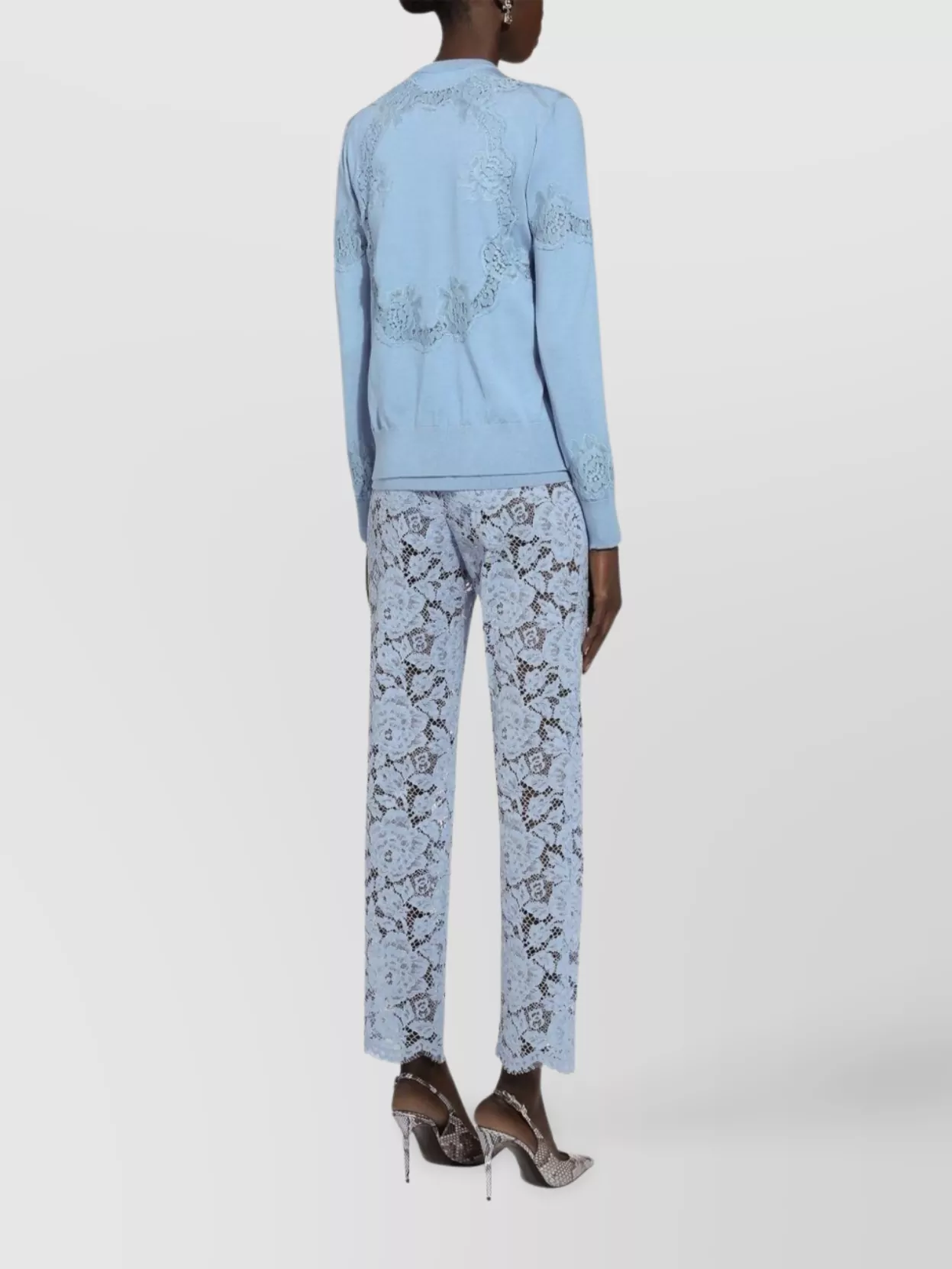 Dolce&Gabbana Lace Overlay Silk Blend Trousers