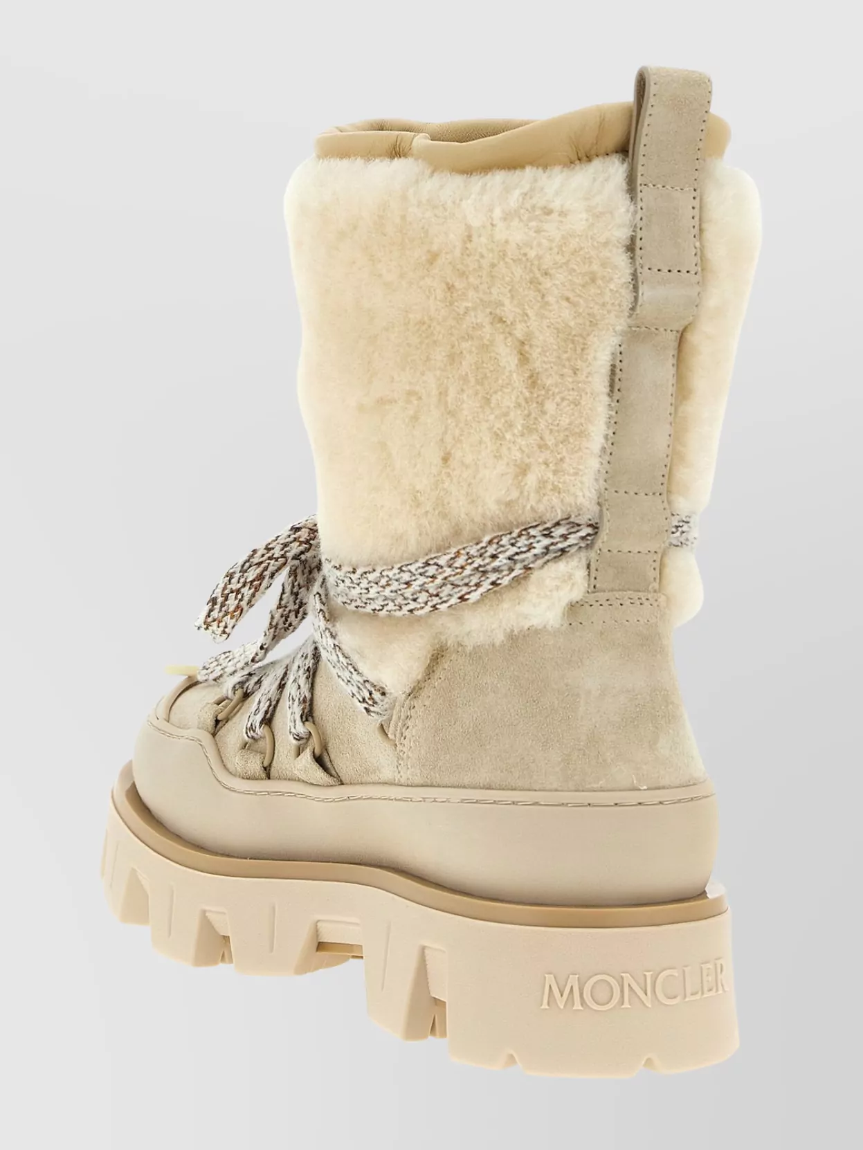Moncler Ankle Boots With Fur Trim And Chunky Sole