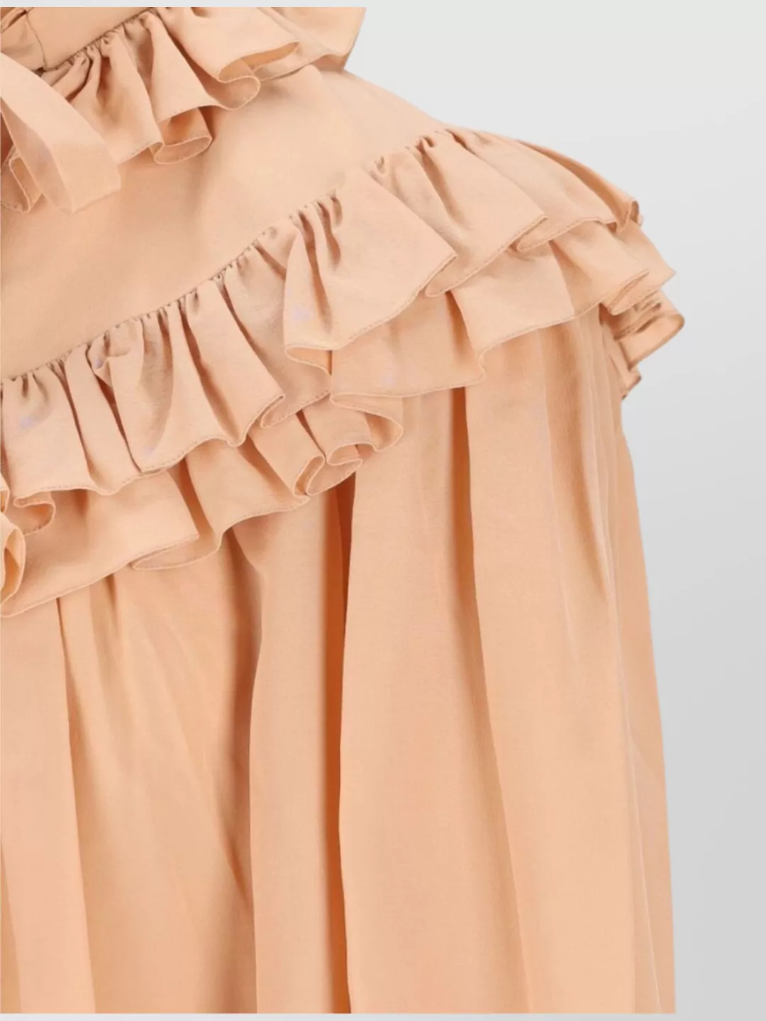 Chloé Silk Blouse With Layered Ruffles And Pleats