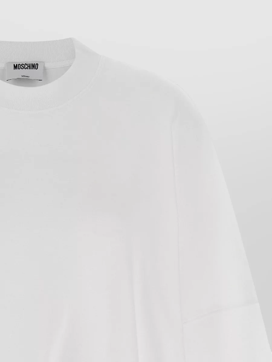 Moschino Feather Dress Fur Trim Round Neckline