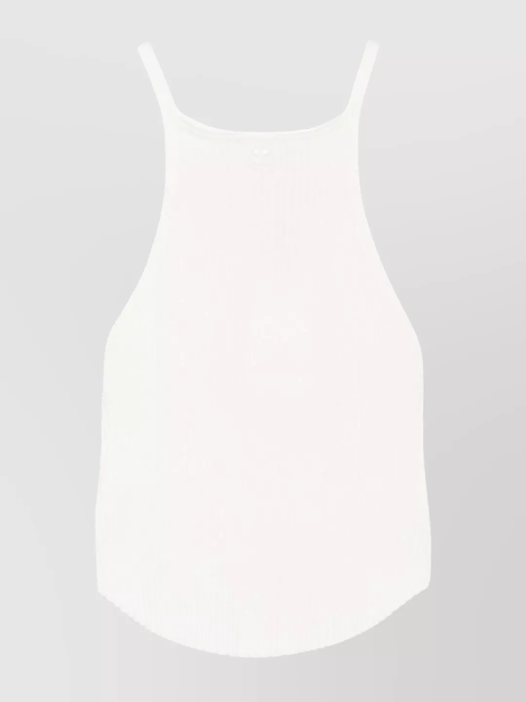 Courrèges Cropped Halterneck Top Ribbed Texture