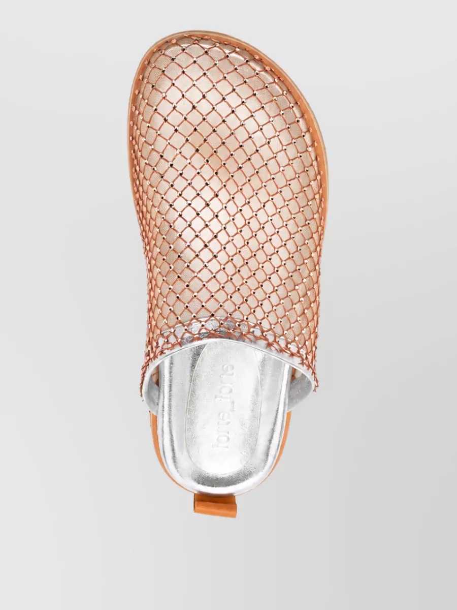 Forte Forte Crystal-Embellished Mesh Flat Mules