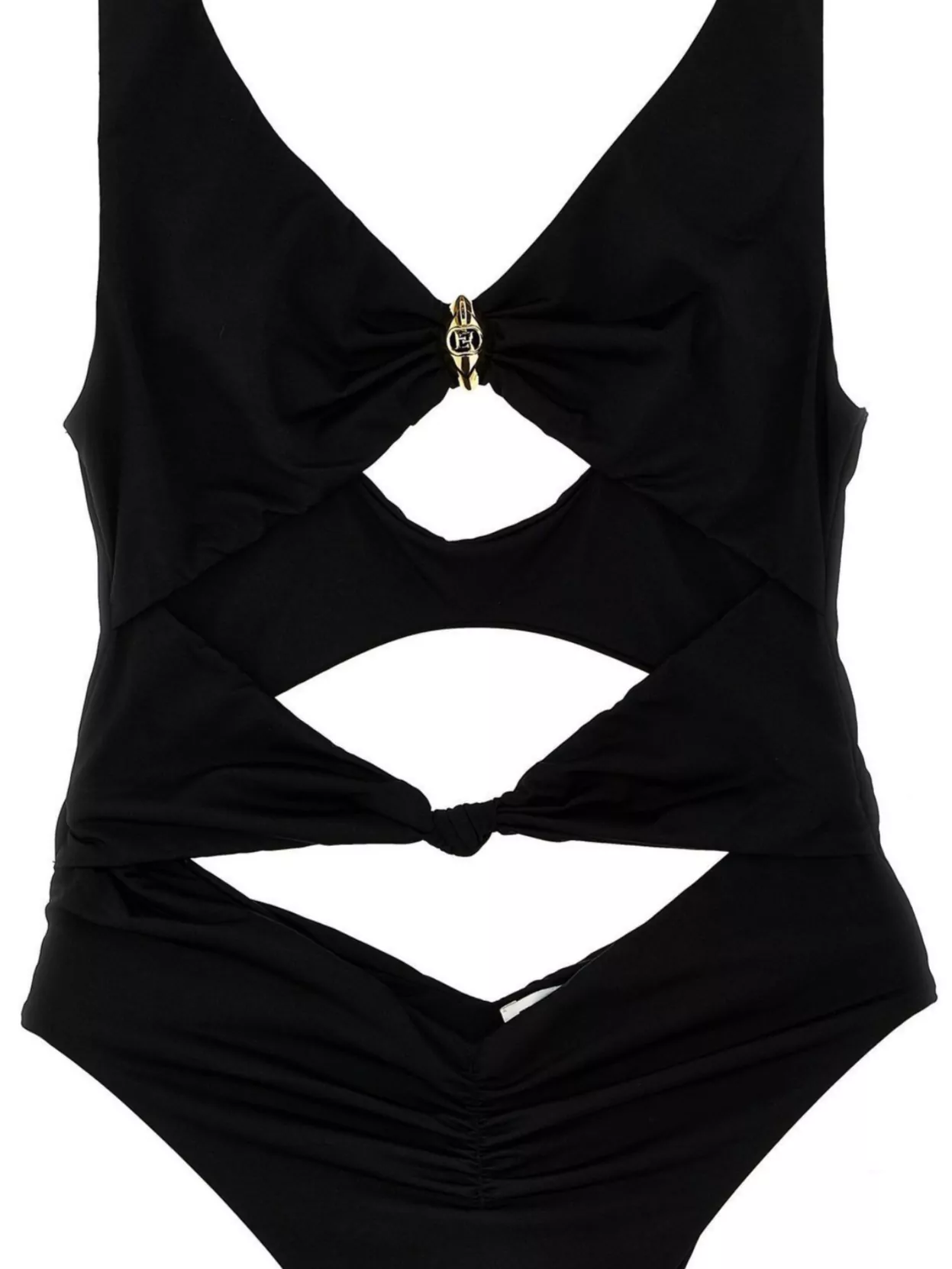 Elisabetta Franchi Knotted Cut-out High-leg Swimsuit
