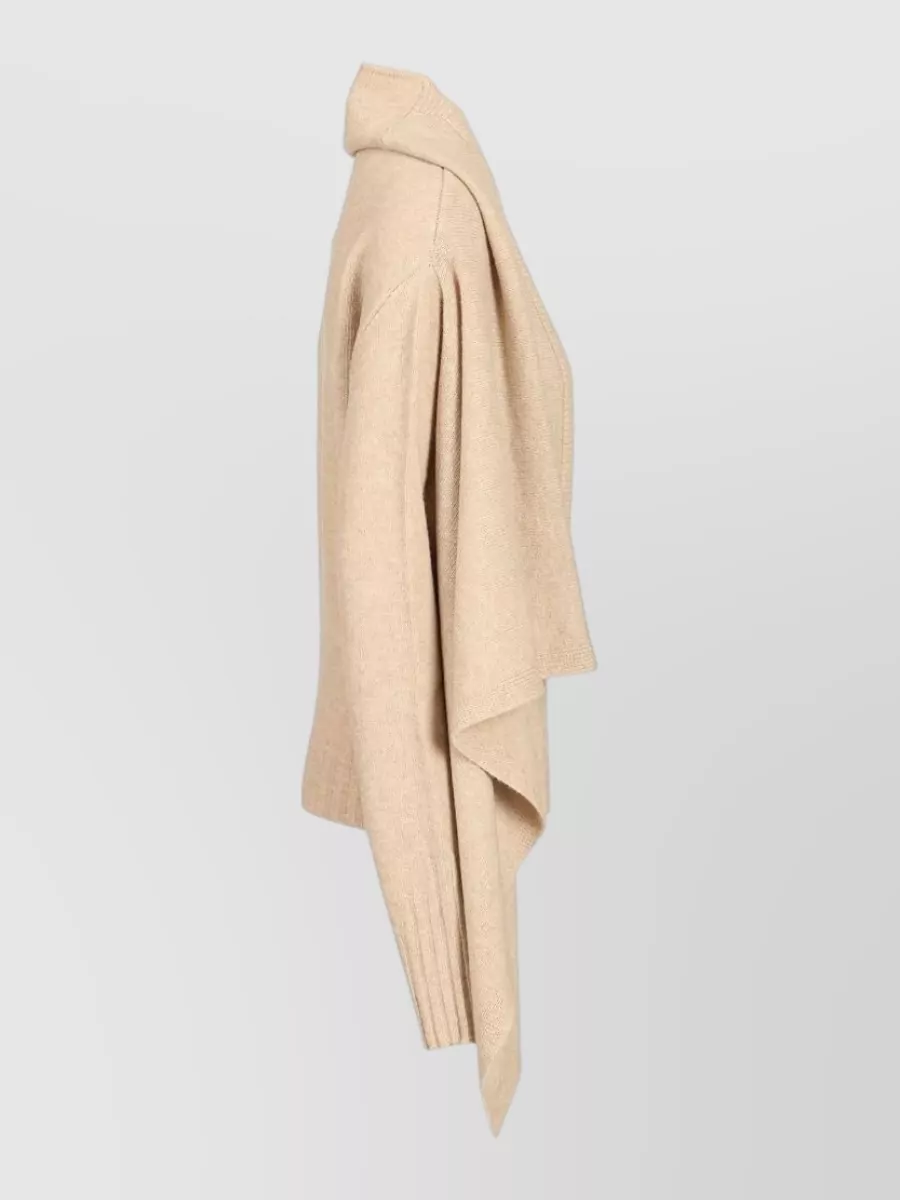 The Attico Wool Draped-Scarf Roll-Neck Sweater