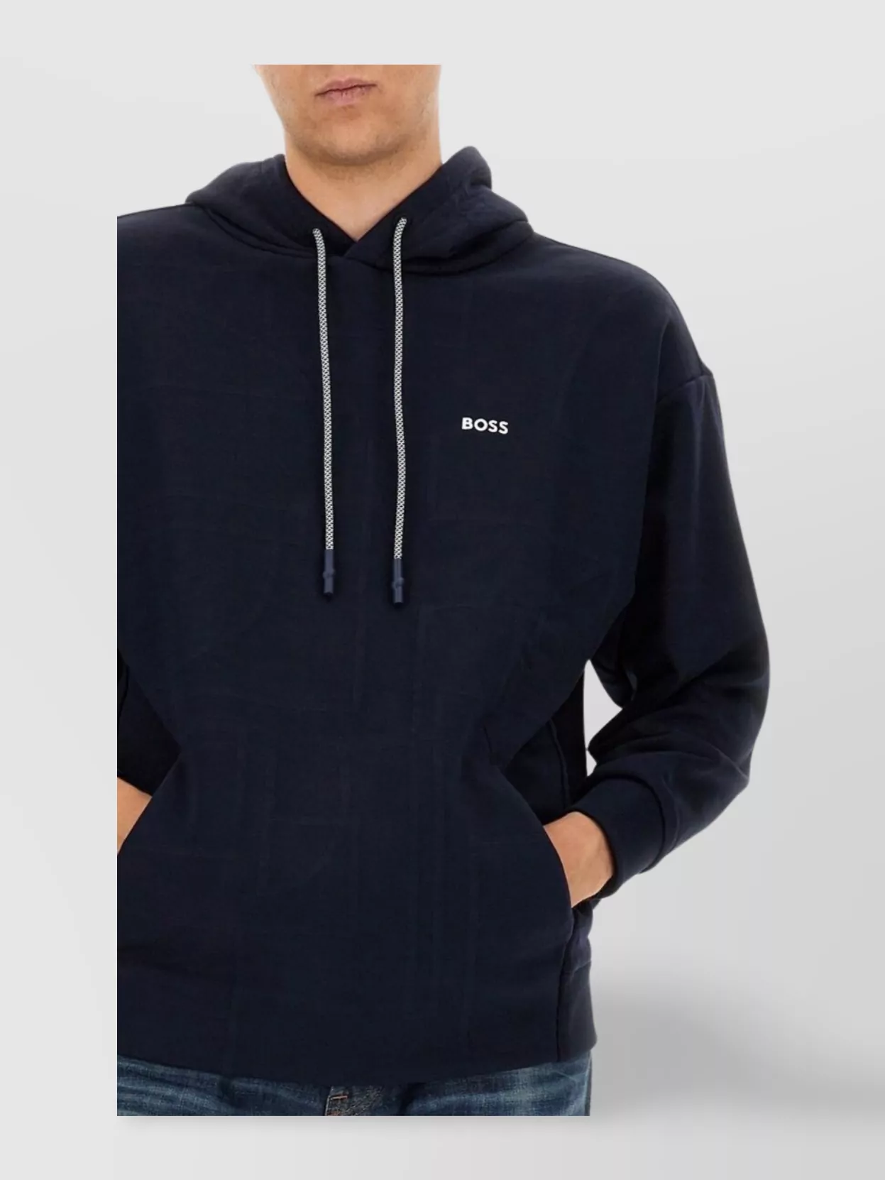 Boss Logo Hooded Sweatshirt Kangaroo Pocket