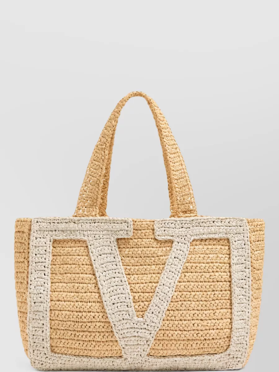 Valentino raffia beach bag