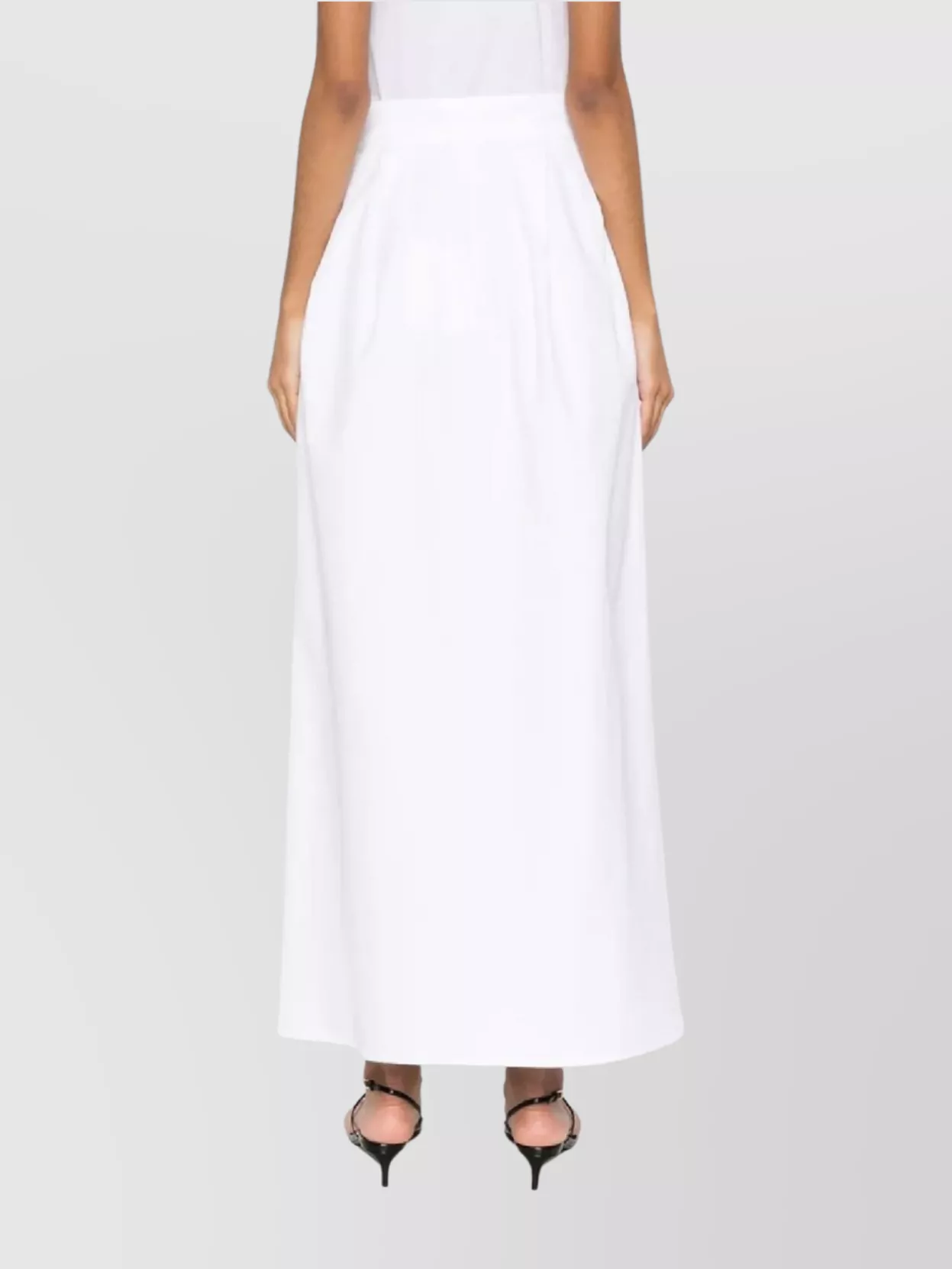 Max Mara High Waist Front Slit Pleated Maxi Skirt