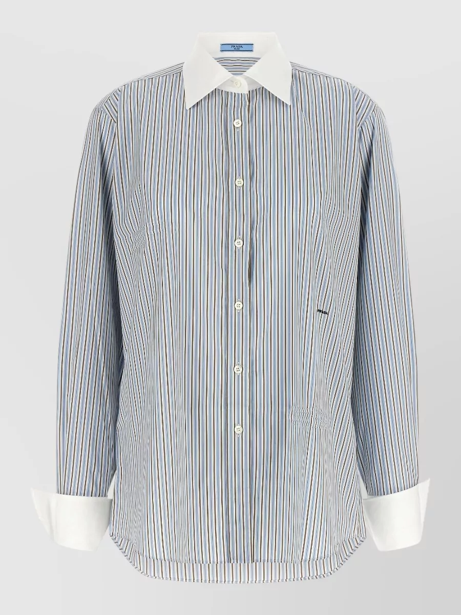 Prada striped cotton poplin shirt