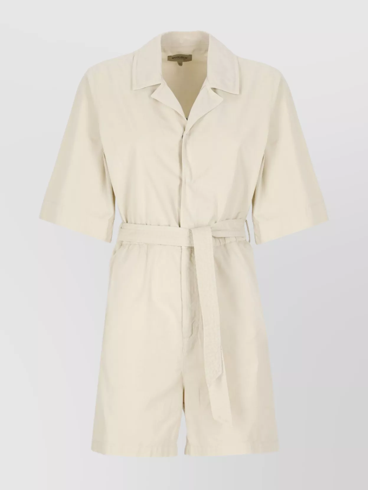 Woolrich Jumpsuit Cotton Belted Waist In White