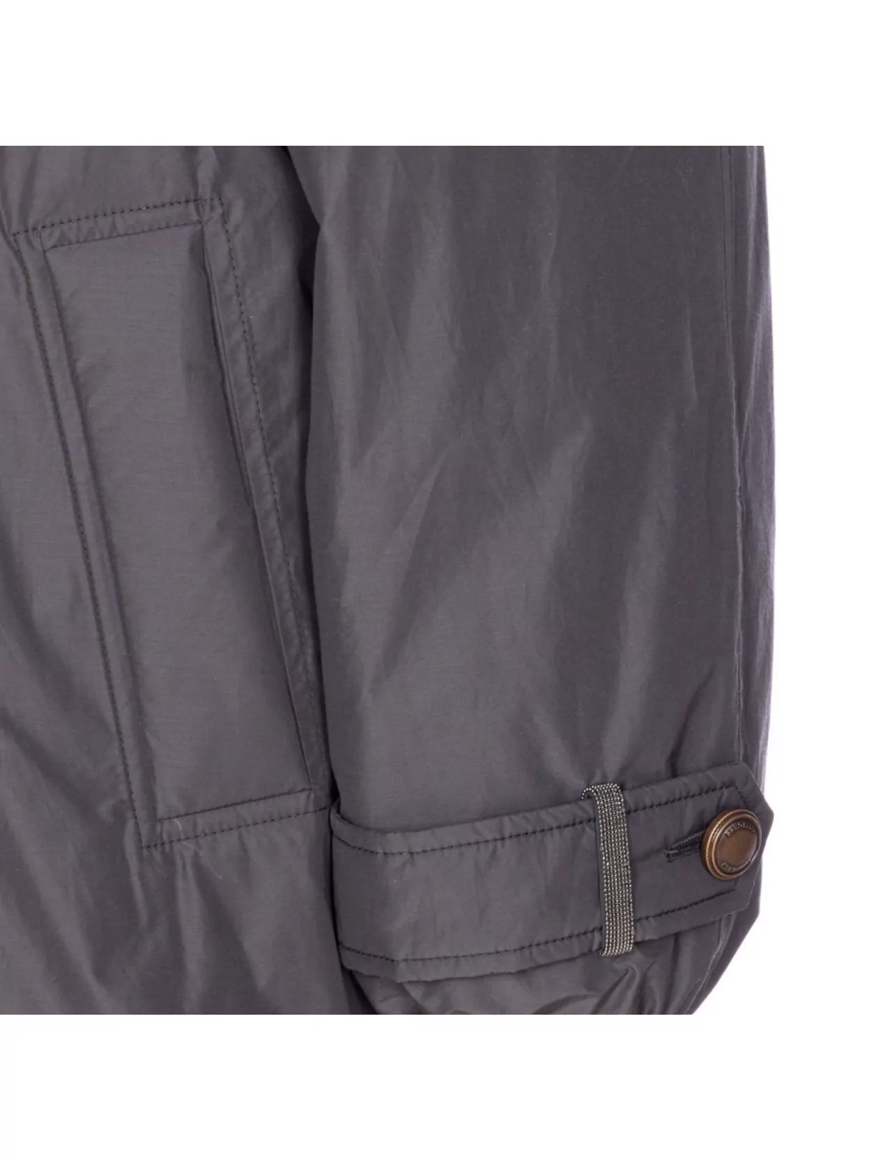 Brunello Cucinelli Double-breasted High Neck Down Jacket In Blue