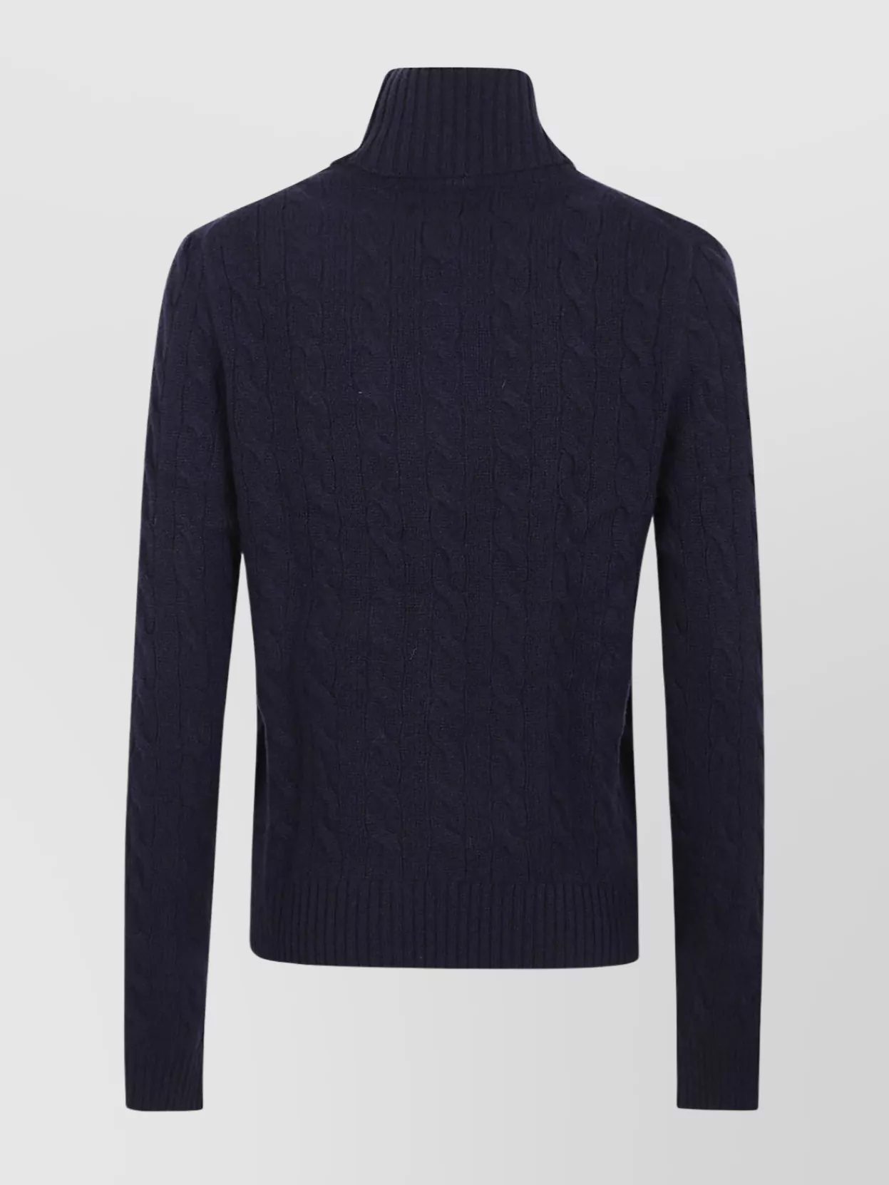 Polo Ralph Lauren Long Sleeve Turtleneck Cable Knit Top In Blue