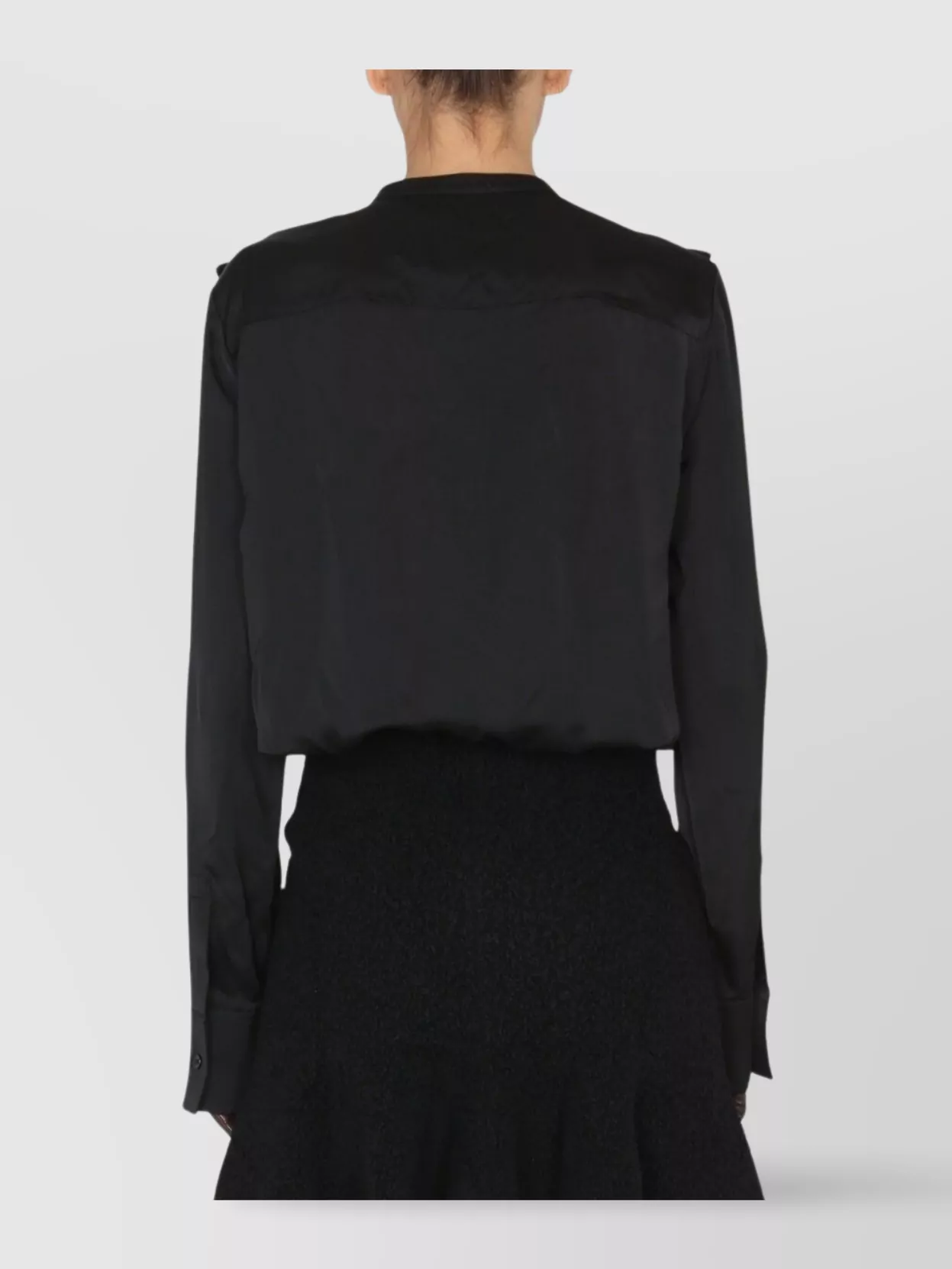 Shop Jil Sander Ruffled Pleated Satin Shirt With Buttoned Cuffs