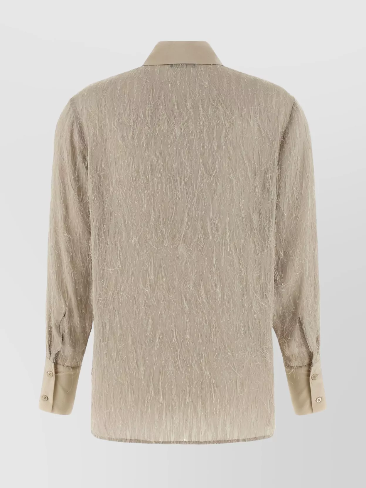 Peserico Textured Fabric Shirt Featuring Pointed Collar In Neutral