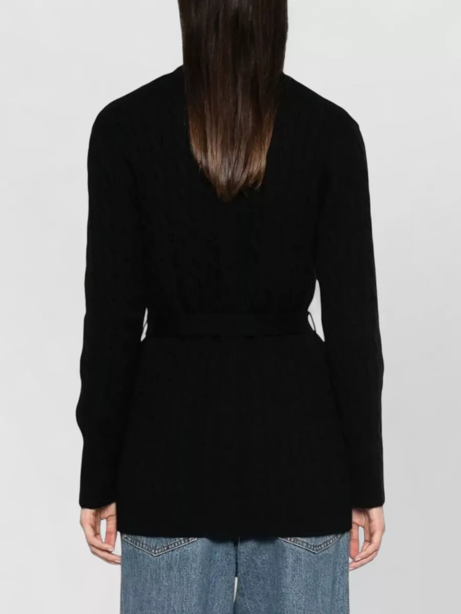 Valentino Garavani Cable-Knit Belted Cashmere Cardigan