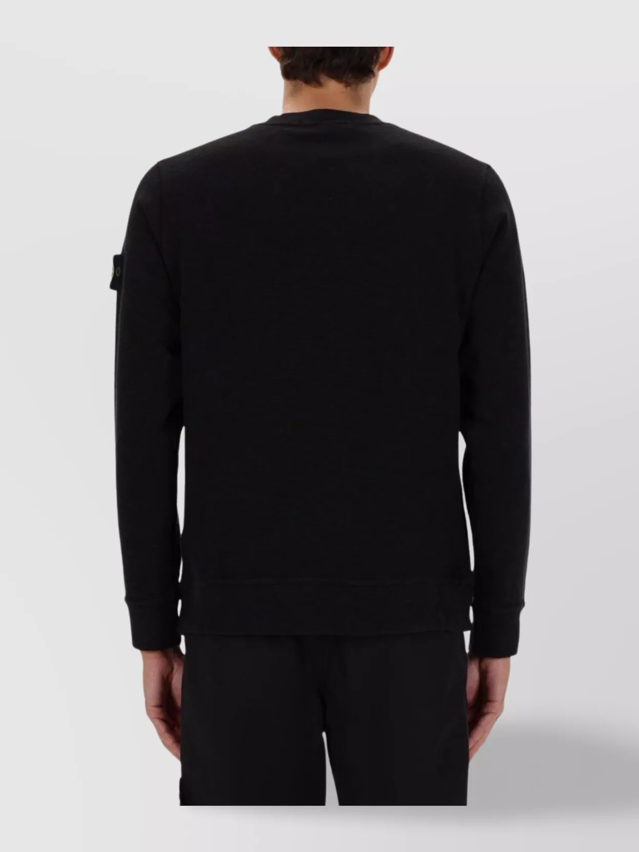 Stone Island Ribbed Hem Long Sleeve Crew Neck Sweater