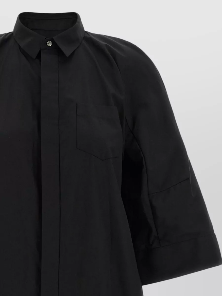 Sacai Poplin Pleated Shirt Dress