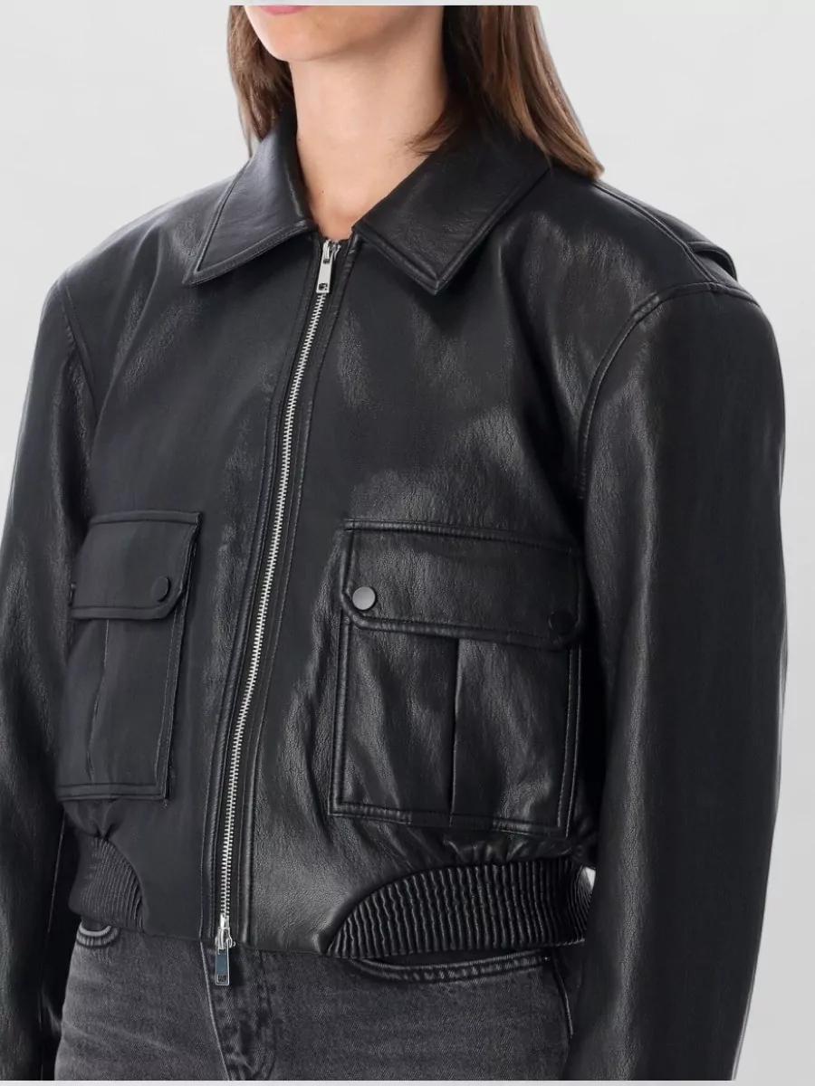 The Frankie Shop Faux Leather Bomber Jacket