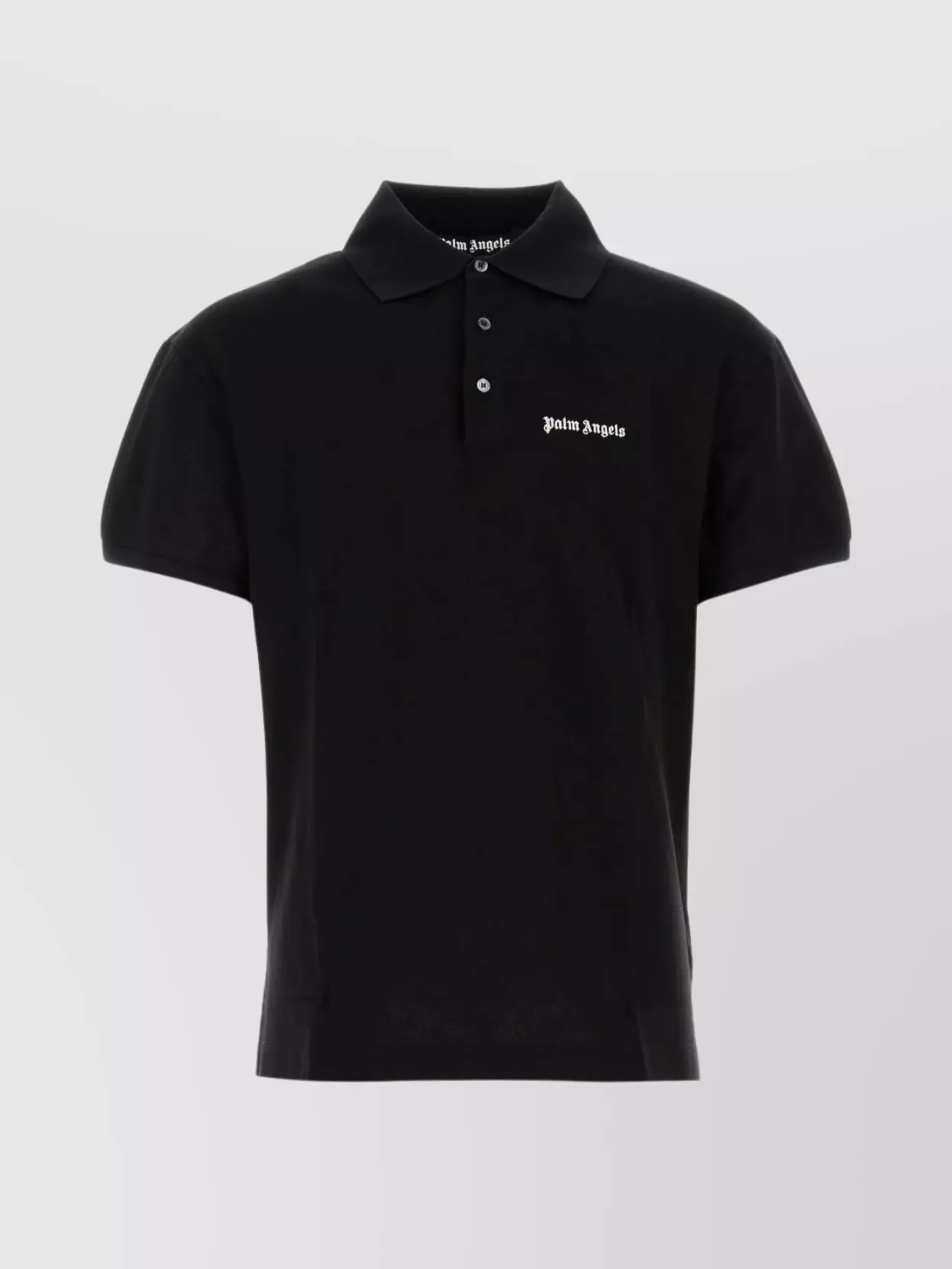 Shop Palm Angels Hemline Slits Polo Shirt In Black