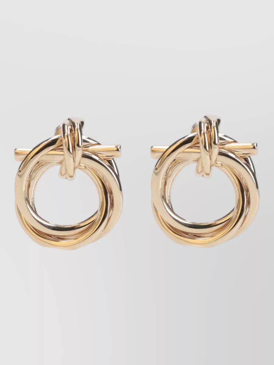 Ferragamo brass gancini earrings