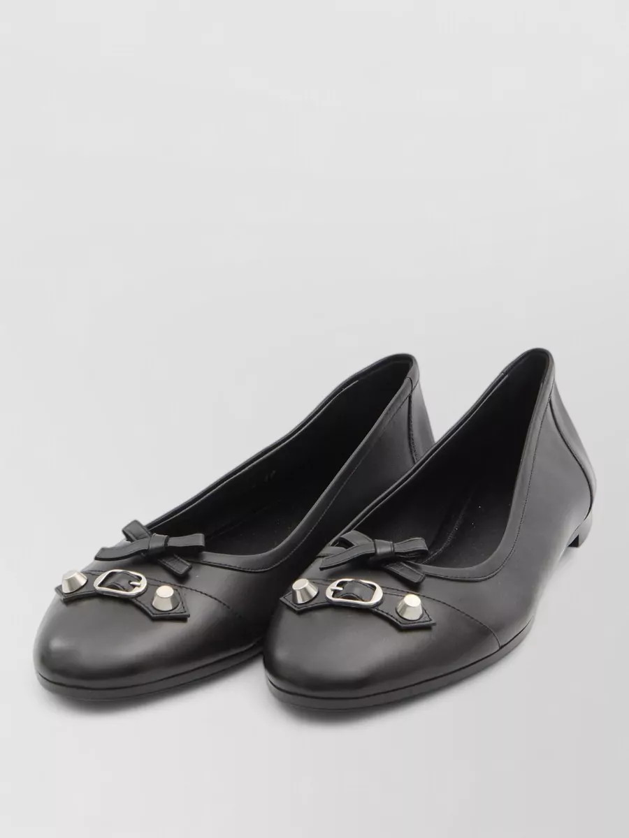 Balenciaga City Up Ballet Flats Leather Bow