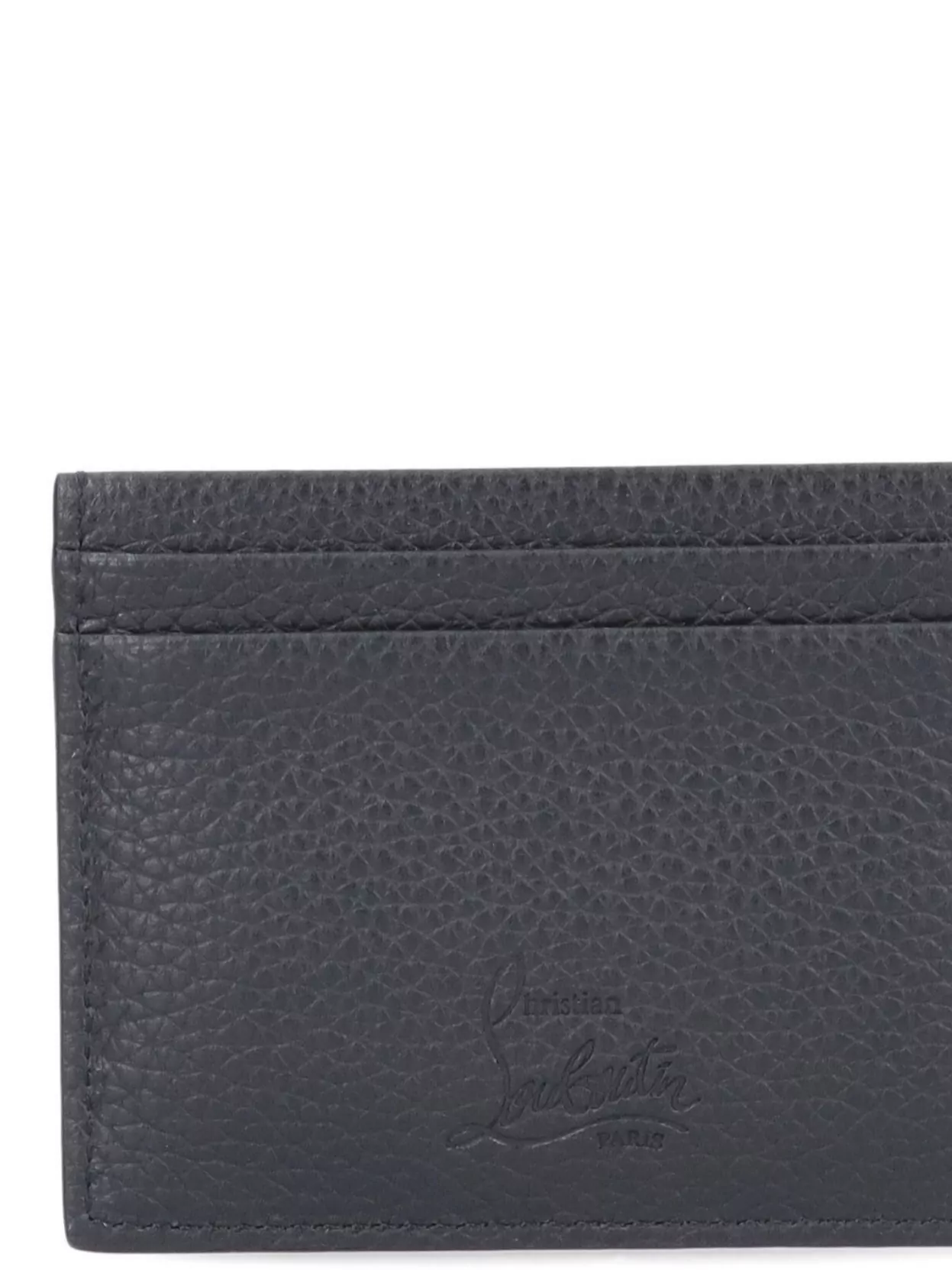 Christian Louboutin Textured Pebbled Studded Wallets In Grey