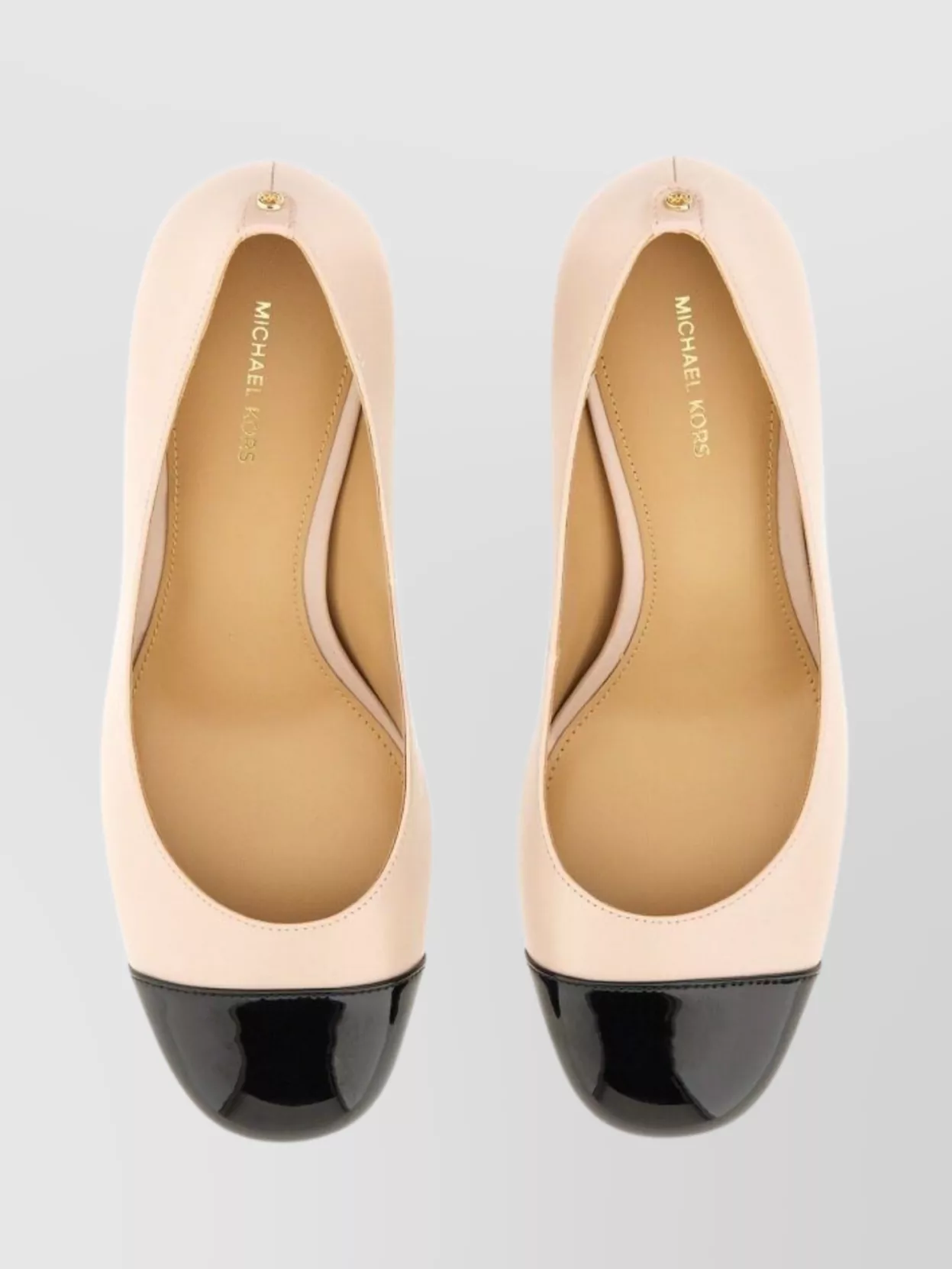 Michael Kors Block Heel Round Toe Two-Tone Pumps