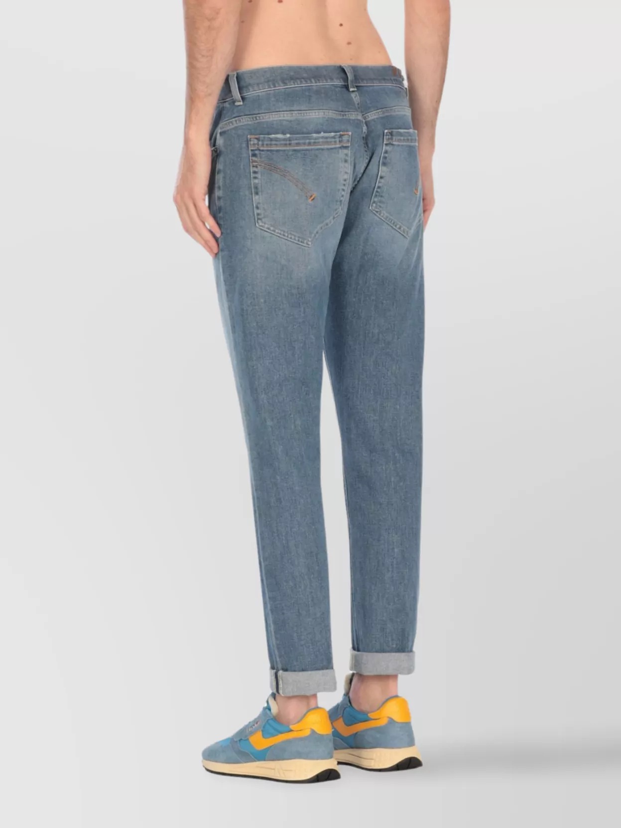 Dondup Straight Skinny Fit Rolled Cuffs Trousers