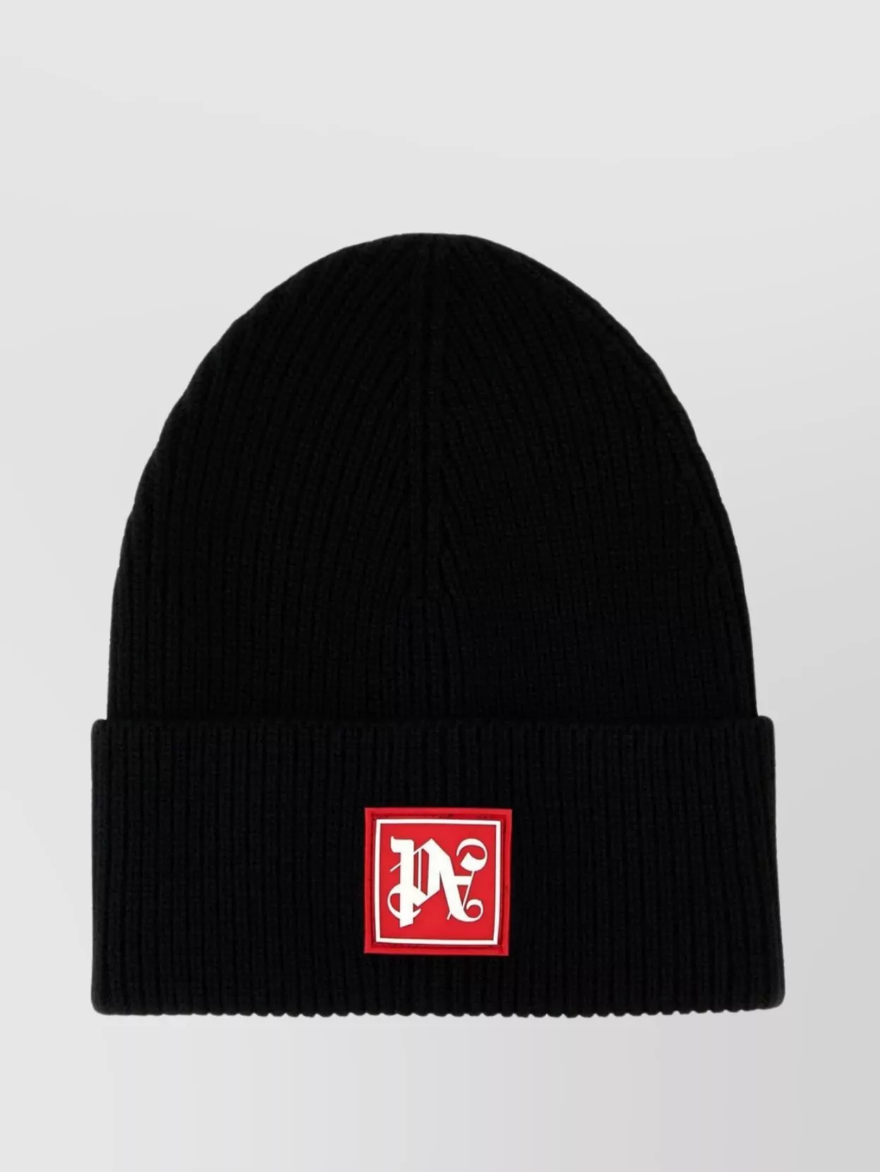 Shop Palm Angels Foldable Cuffed Ribbed Knit Beanie Hat