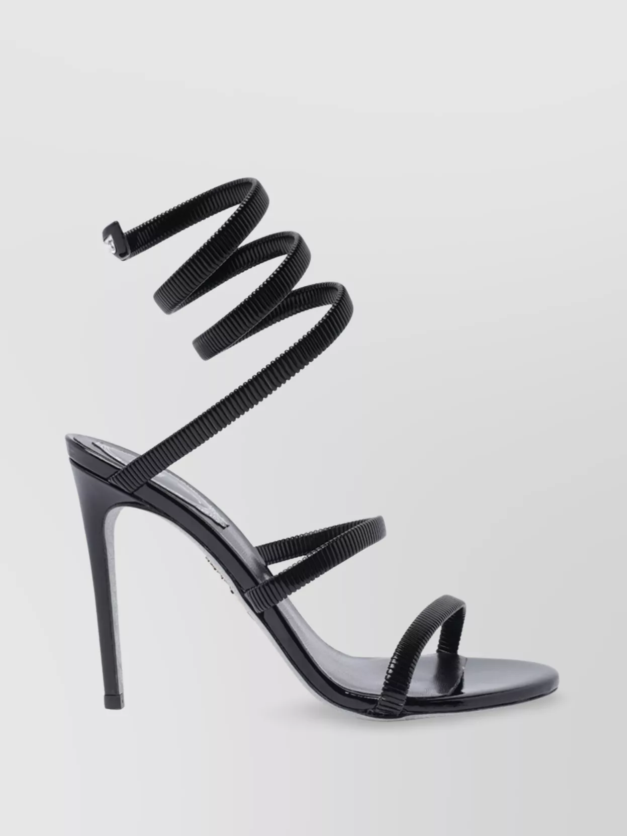 René Caovilla Metal Strappy Stiletto Heel Sandals In Black