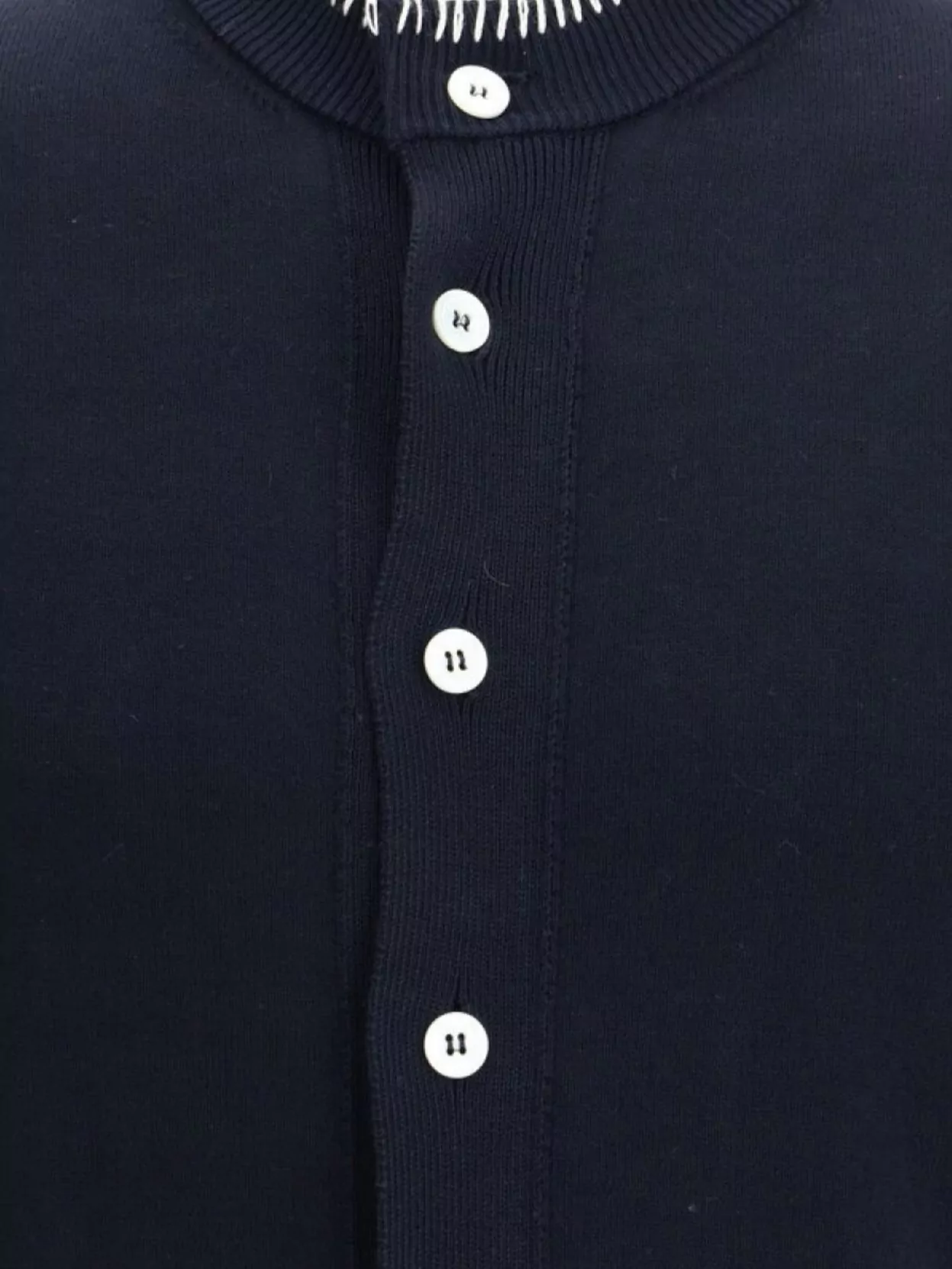 Namacheko Structured Cotton Cardigan Contrast Stitching