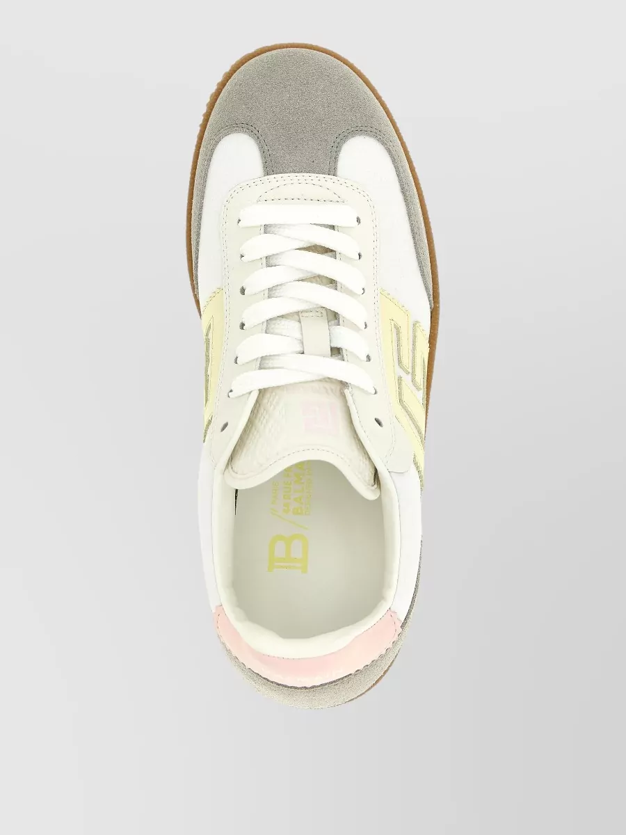 Balmain Swan Sneakers Contrast Panels Rubber Sole