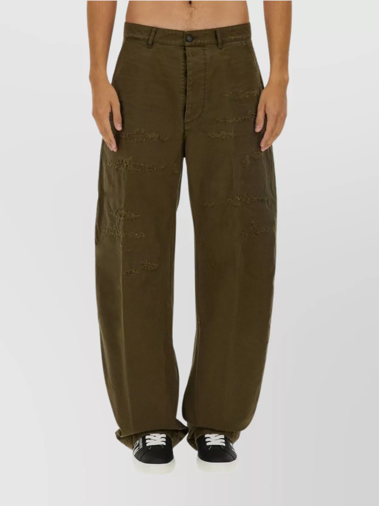 DSQUARED2 DISTRESSED CHINO PANTS BELT LOOPS