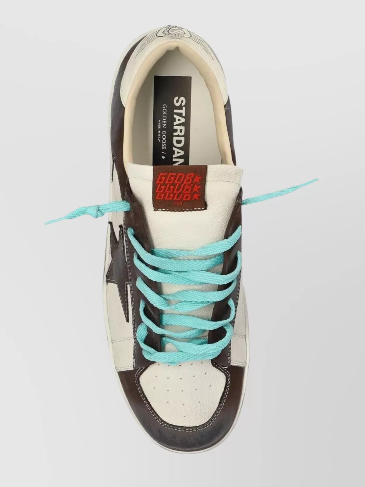 Golden Goose Distressed Leather Sneakers With Two-Tone Star Patch