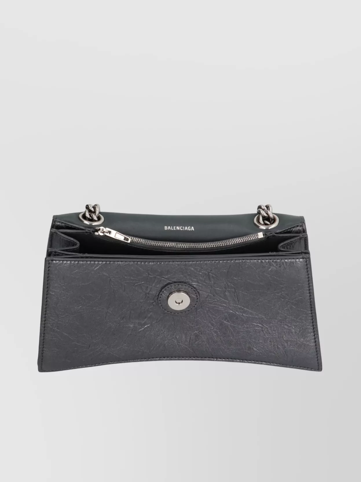 Balenciaga Crush Metallic Leather Chain Strap Shoulder Bag
