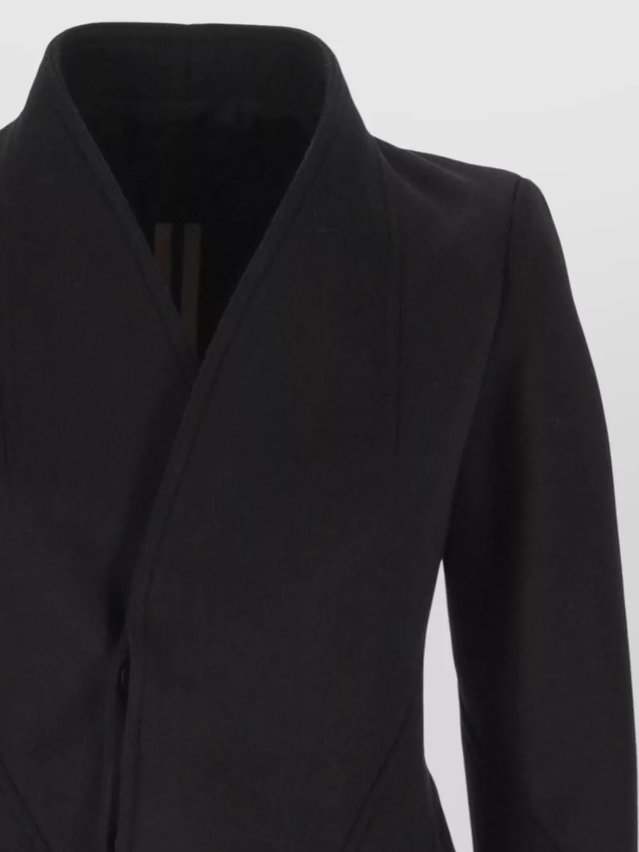 Rick Owens Alpaca Wool Single Breasted Coat