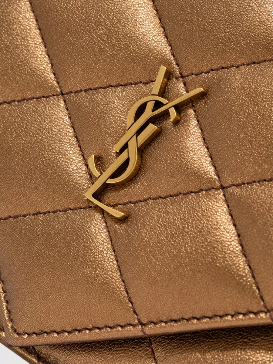 Saint Laurent Paris Metallic Leather Clutch Bag