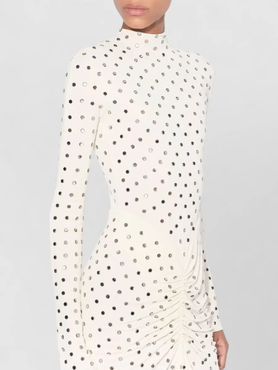 Alaïa Fluid Jersey Dress High Neck Ruched