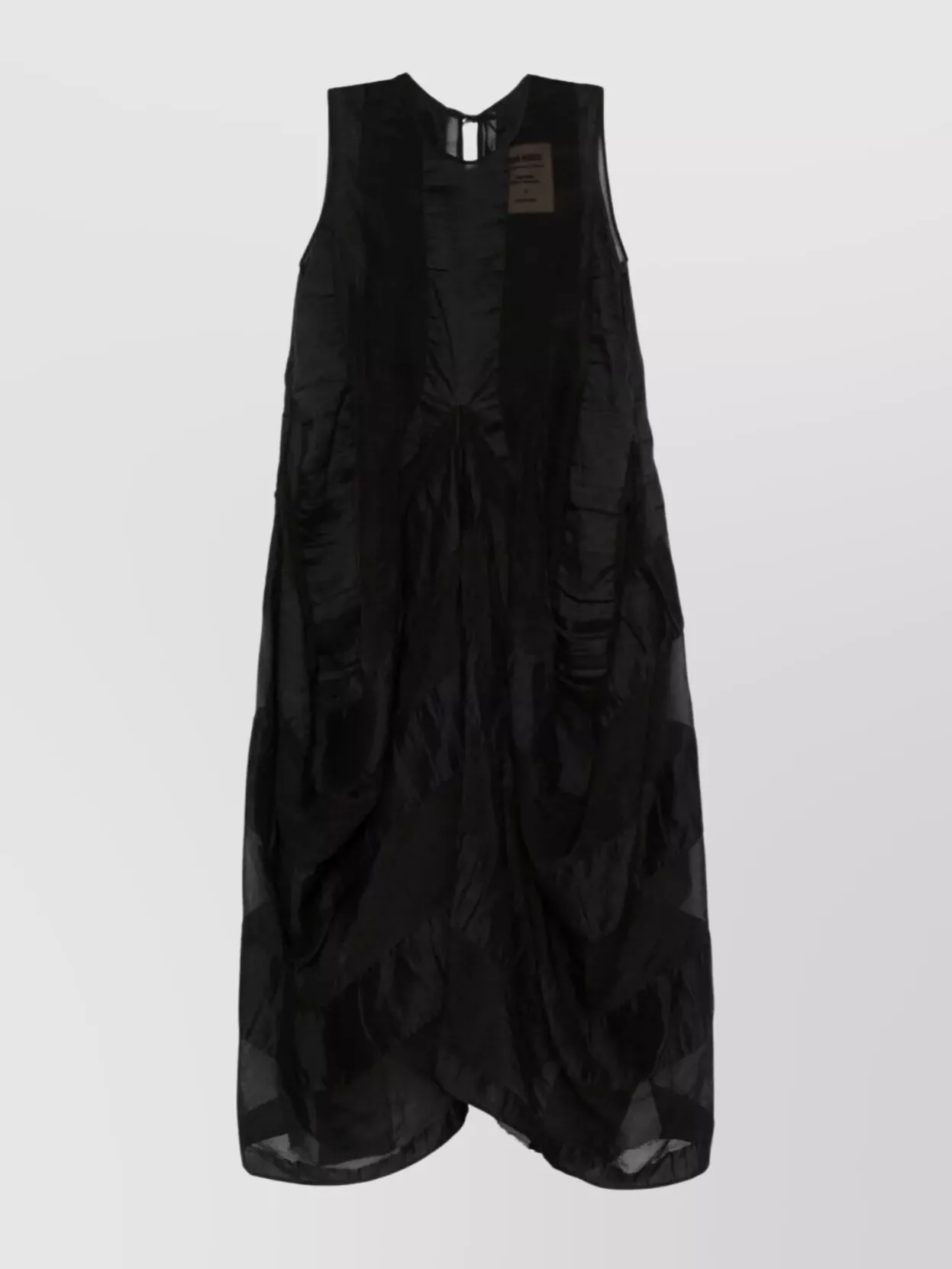 Uma Wang Layered Sheer Midi Dress With Back Tie