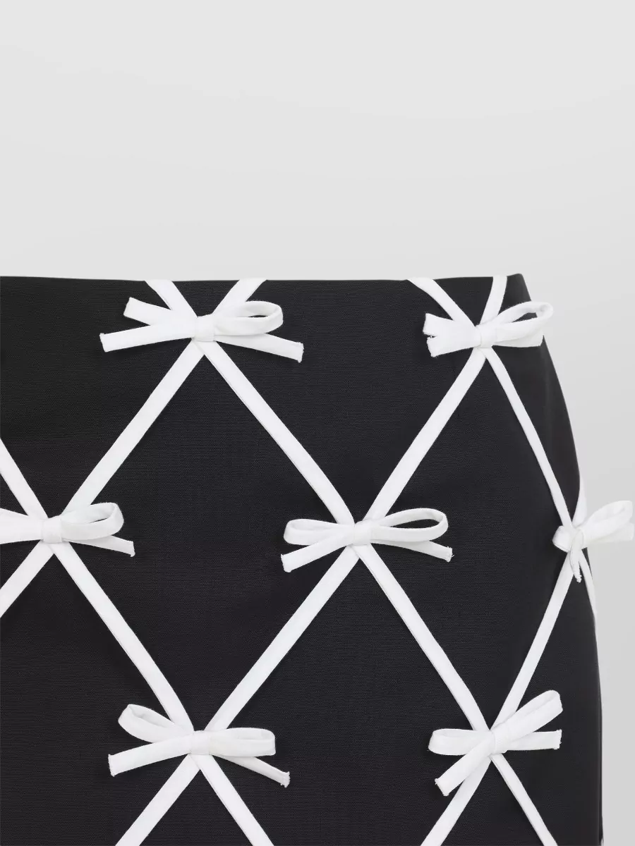 Moschino Virgin Wool Bow-Appliqué Mini Skirt