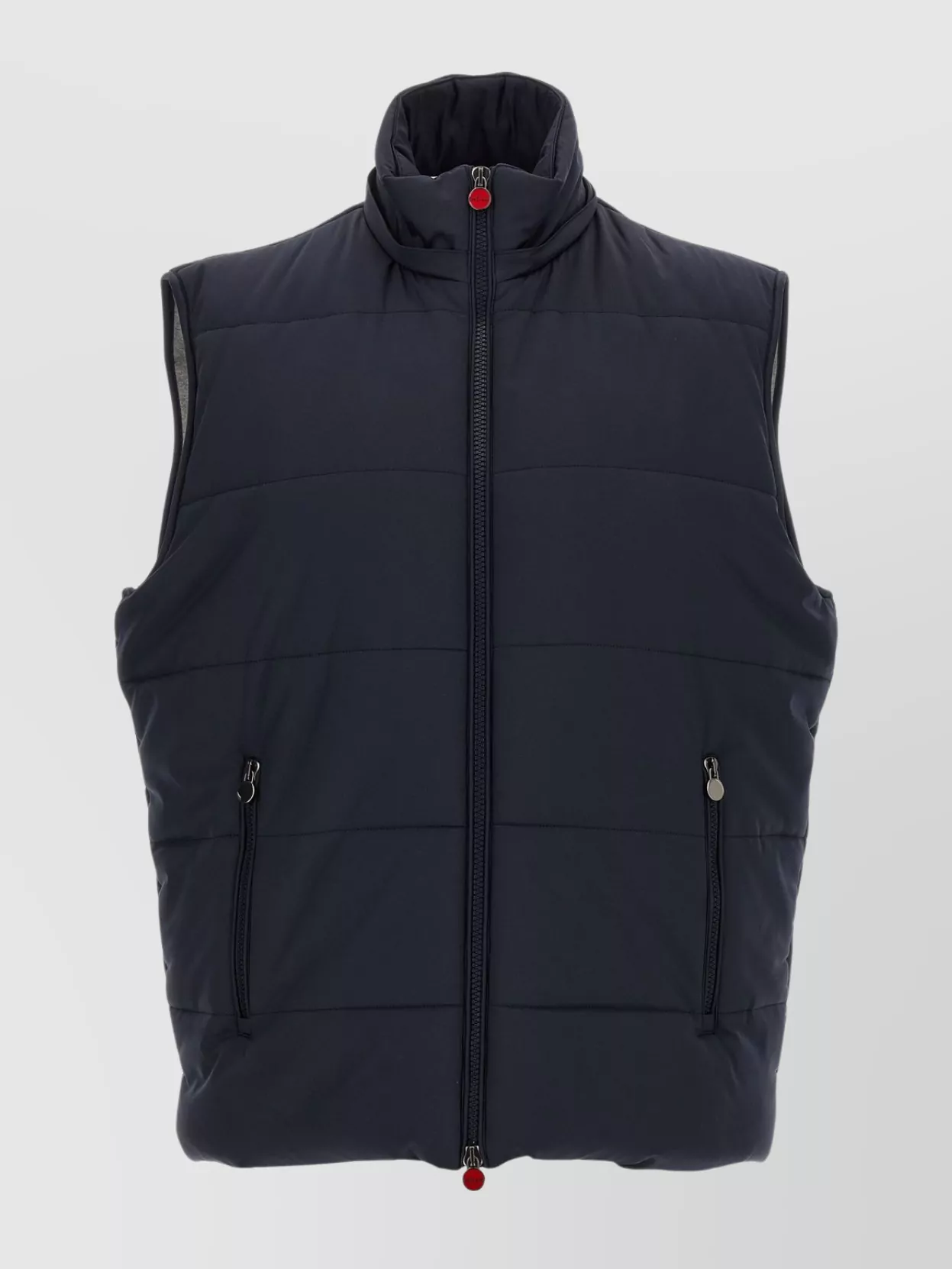 Kiton Hooded Padded Vest With Side Zip Pockets