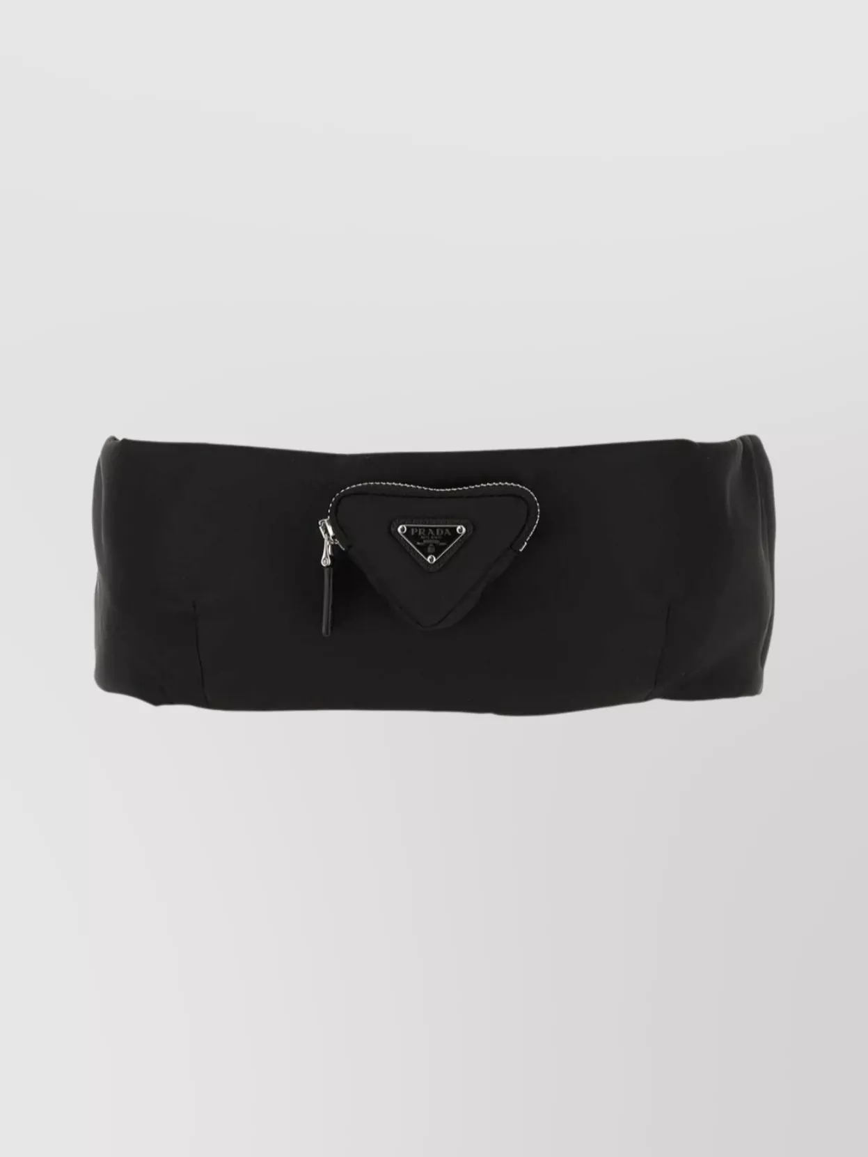 Shop Prada Rectangular Nylon Crop-top Silhouette In Black