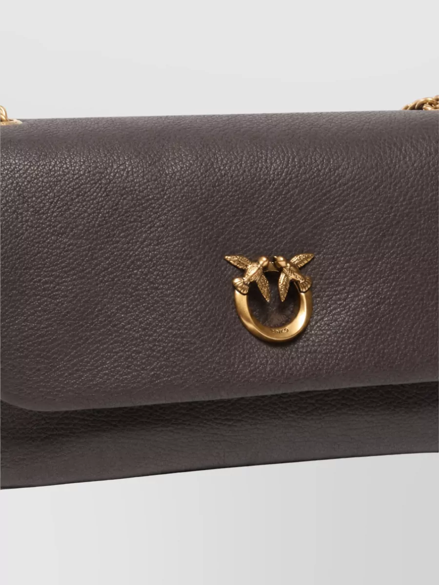 Pinko Love Bag Click Leather Clutch Bag