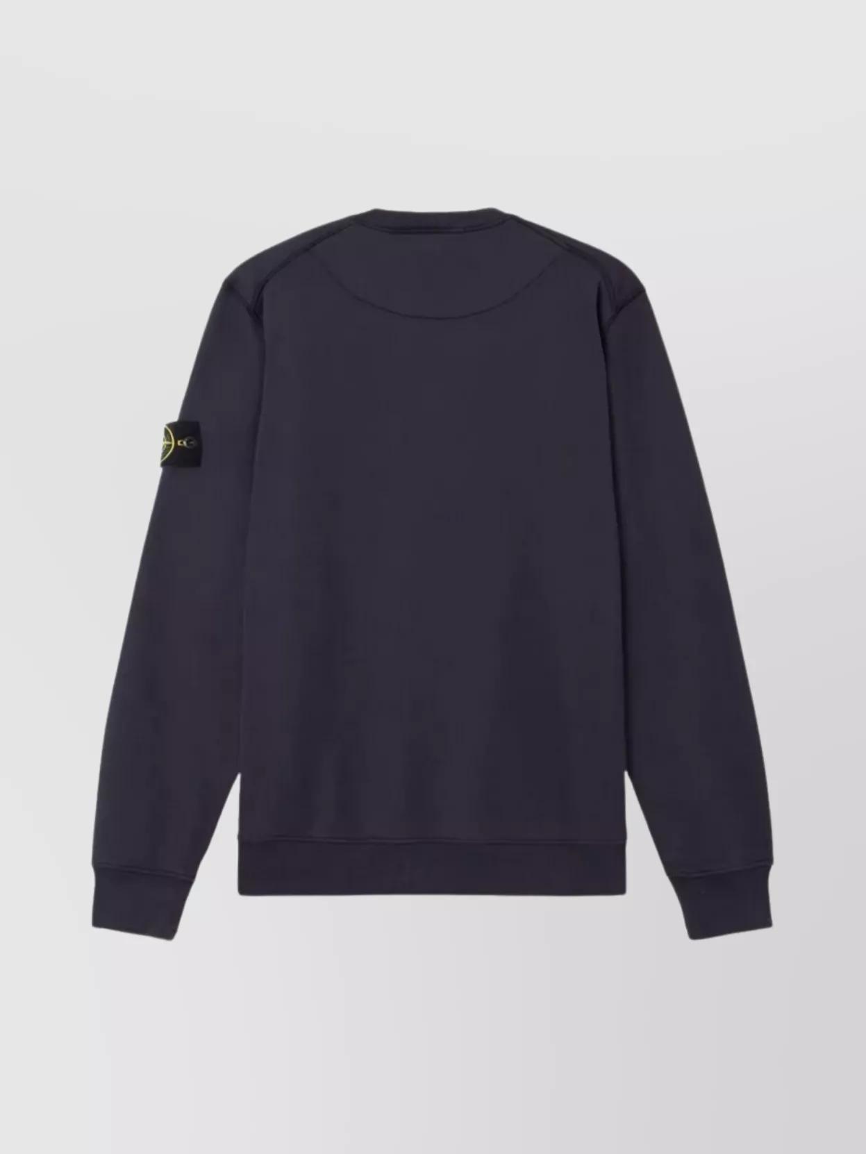 Stone Island Logo Crewneck Sweater Featuring Ribbed Accents