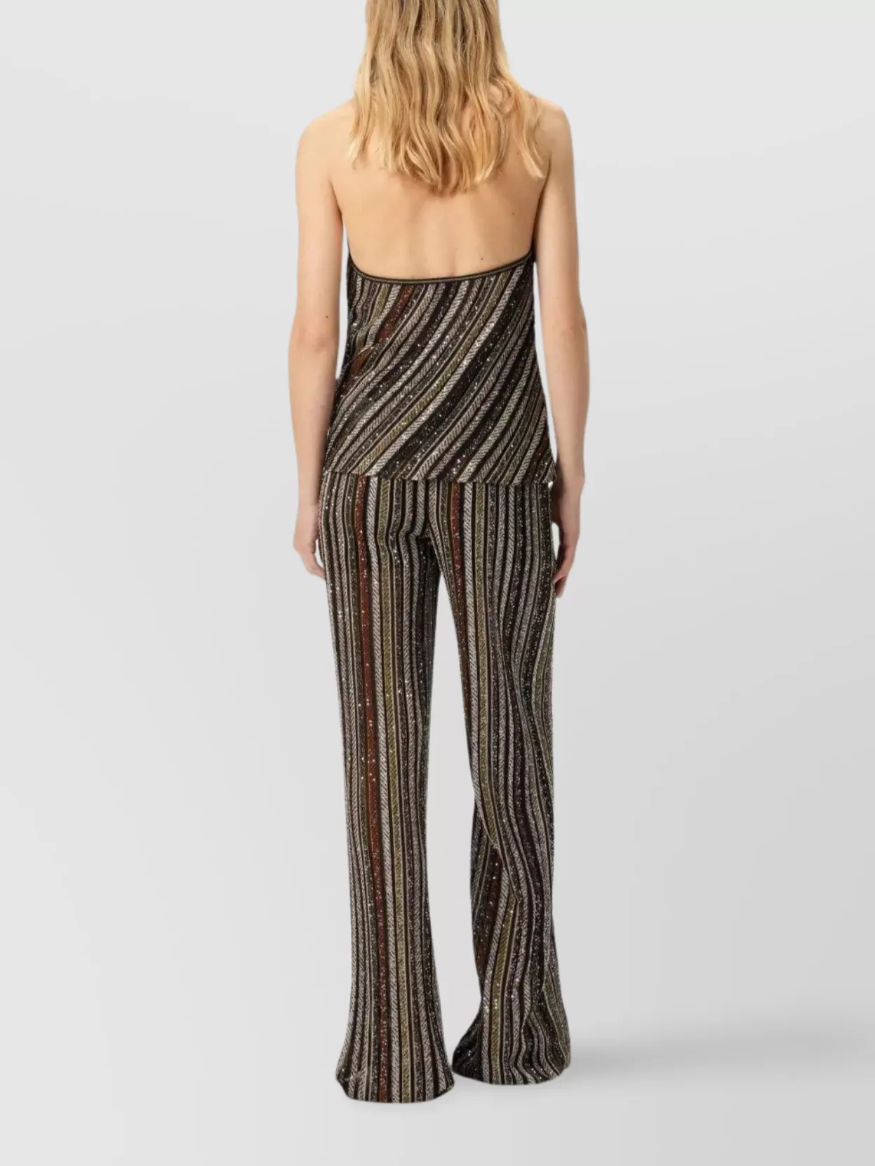Missoni Halter Neck Top With Glitter And Sequins In Brown